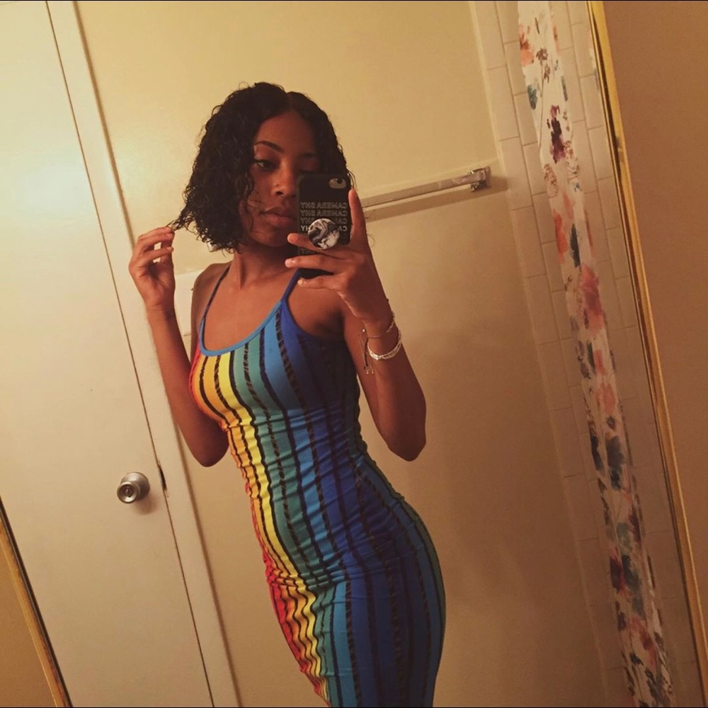 Rainbow bodycon dress